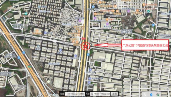 廣深公路107國(guó)道與潭頭東路交匯處 廣深公路107國(guó)道與潭頭東路交匯處